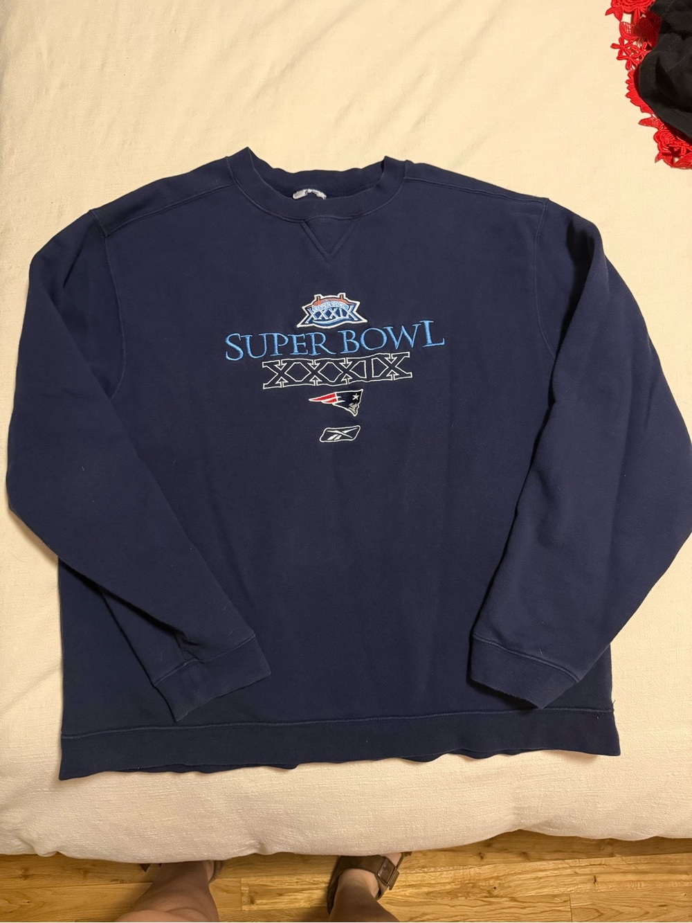 Vintage 2005 Reebok Super Bowl XXXIX New England Patriots Sweatshirt XL